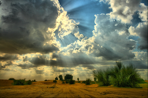 フリー画像|自然風景|空の風景|雲の風景|太陽光線|砂漠の風景|HDR画像|