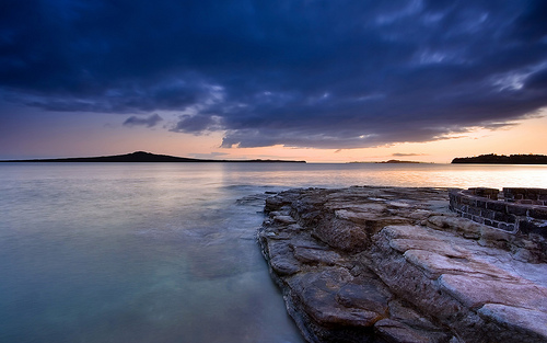  フリー画像| 自然風景| 海の風景| 朝日/朝焼け| ニュージーランド風景| オークランド| 海岸の風景| 